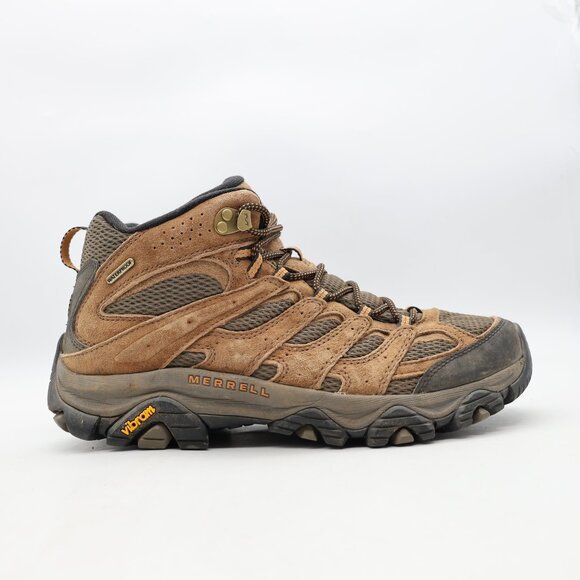 Merrell Moab 3 Mid Vibram Waterproof Boots Men’s Size 10 Brown Leather J035839 - Picture 1 of 9